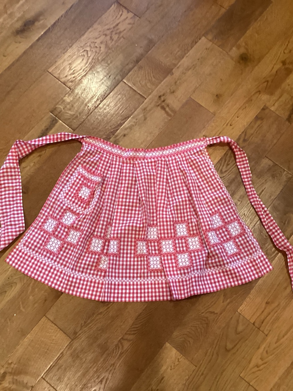 Vintage gingham handwork apron